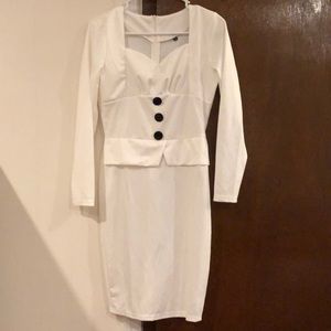Medium White One Piece Dress.  Never Worn.
